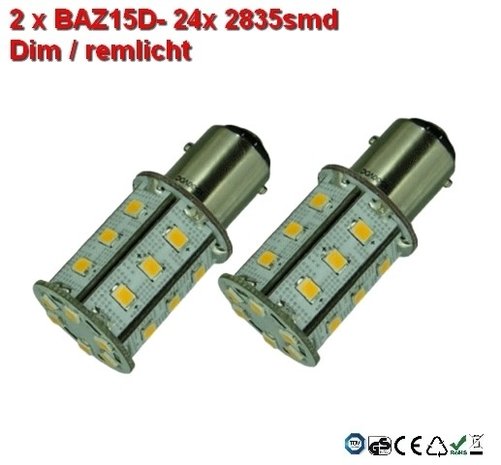 2x BAZ15D-24smd Wit-Remlicht