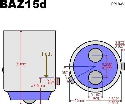 2x BAZ15D-24smd Wit-Remlicht