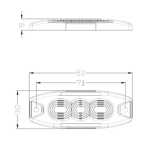 Led flitser 9W Oranje R65-ECE R10 Slim