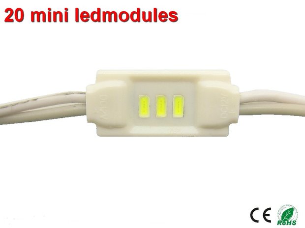 20 x Mini Led Modules Warm-wit Ip65