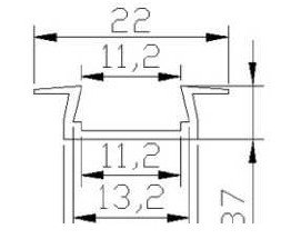 Aluminium ledstrip profiel inbouw 100cm