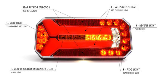 LED Neon Achterlicht dynamisch 12v/24v E-keur