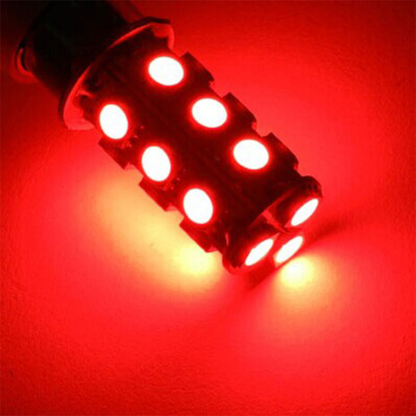 2x BA15s 18x2835smd Rood 10-36v