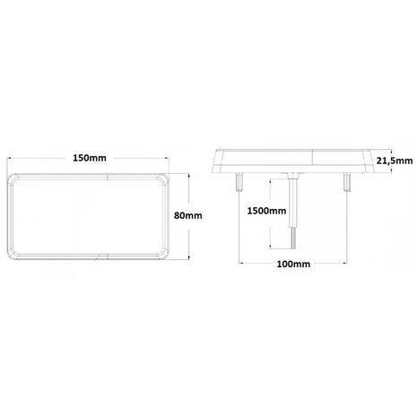 LED Achterlicht 16 led rechthoek 12/24v